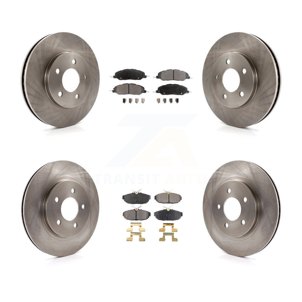 [Front+Rear] 2005-2010 Ford Mustang Base Premium OE Brake Rotors & Ceramic Pads Kit For Max Braking