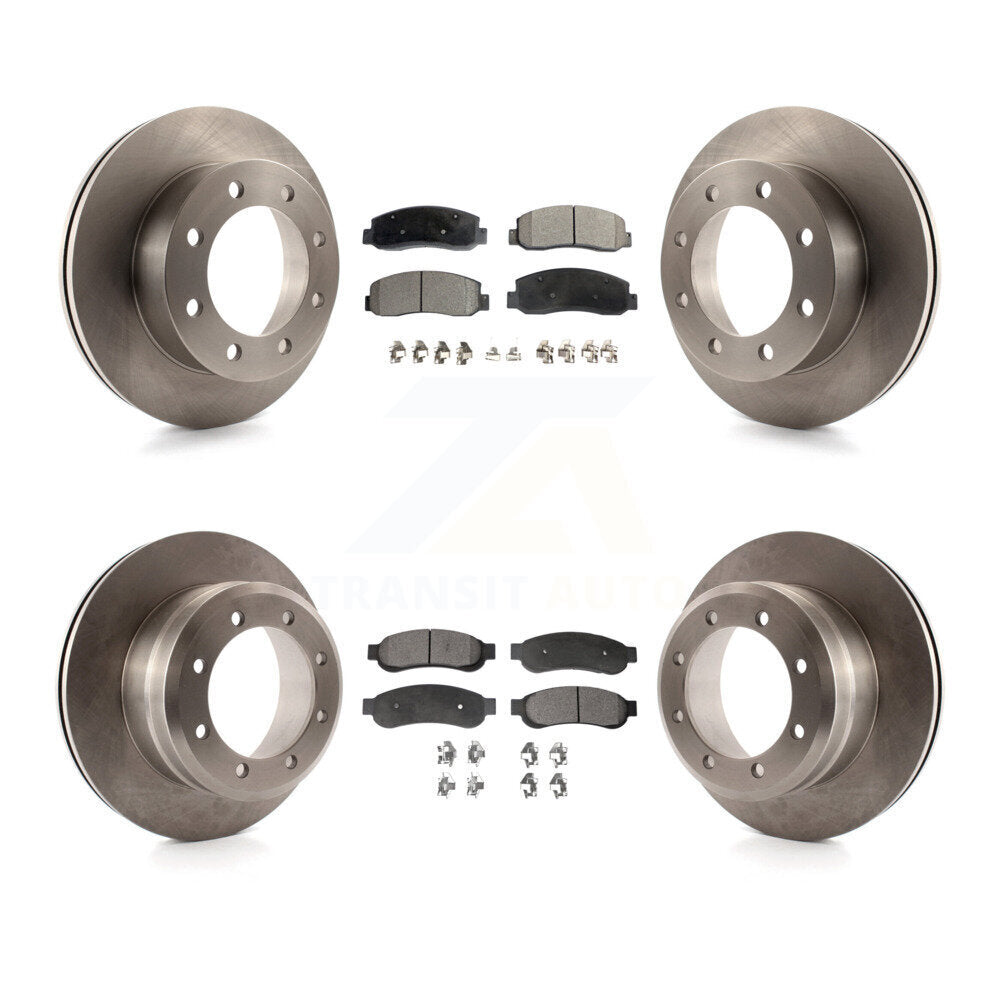 [Front+Rear] 2005-2007 Ford F-350 Super Duty 4WD Premium OE Brake Rotors & Ceramic Pads Kit For Max Braking