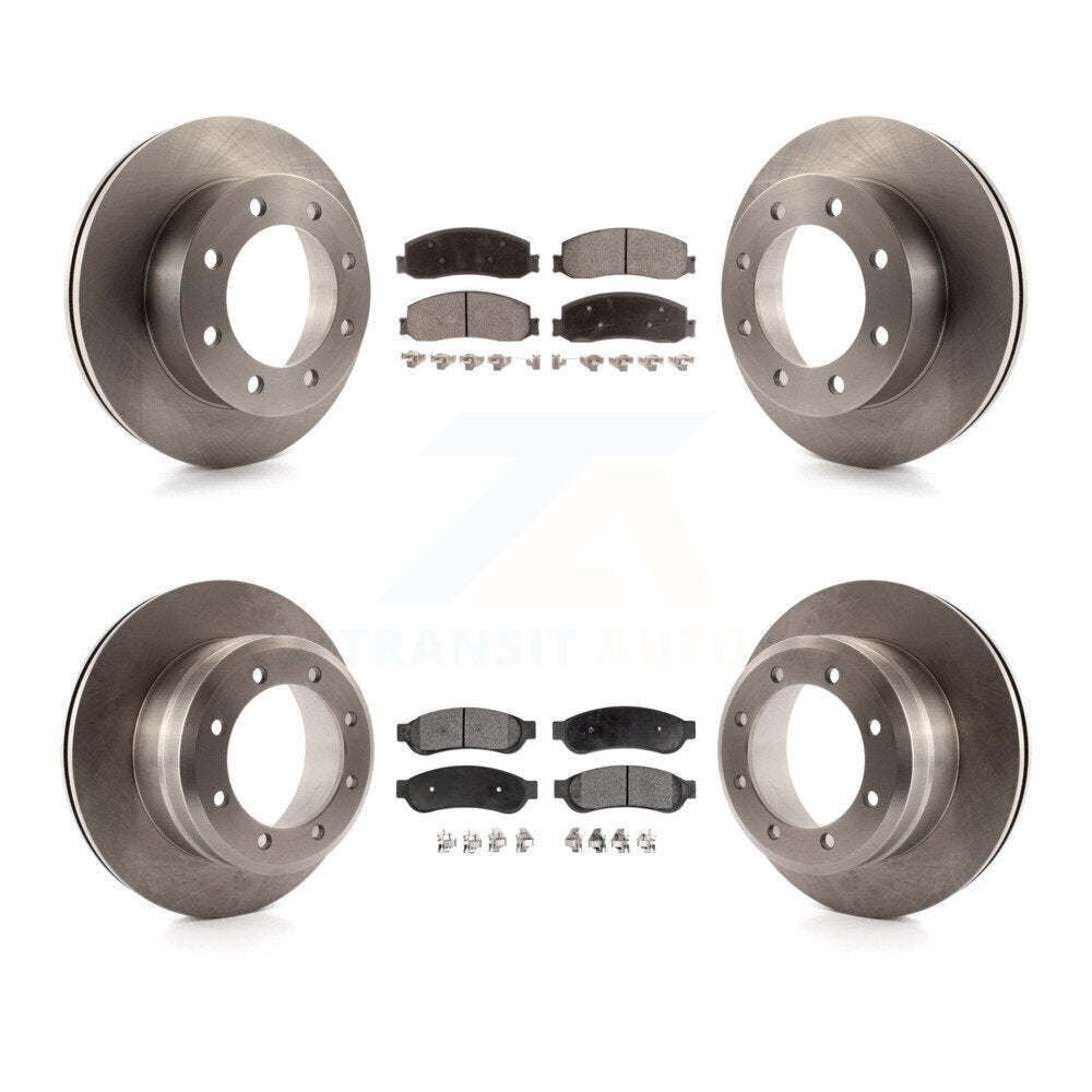 Rotor de frein à disque avant et arrière et Kit de plaquettes en céramique pour Ford F-350 Super Duty 4WD 2011 