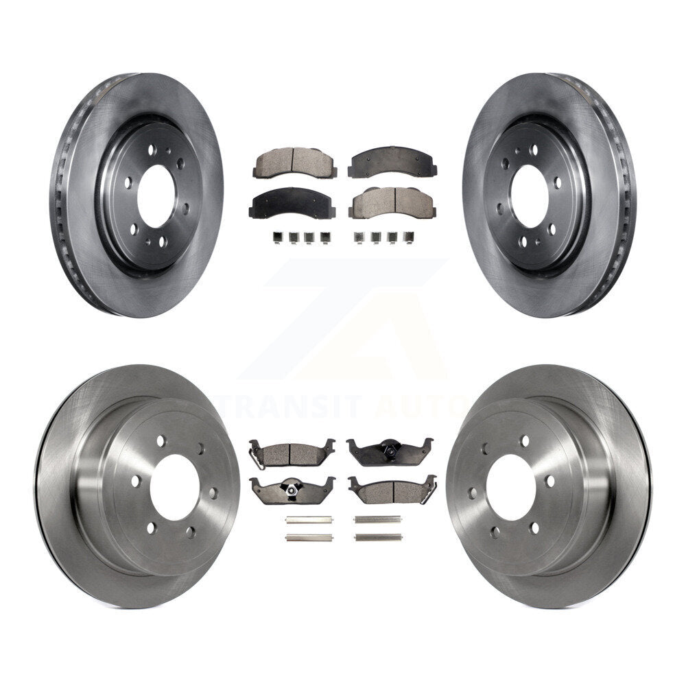 [Front+Rear] 10-11 Ford F-150 With 6 Lug Wheels Premium OE Brake Rotors & Ceramic Pads Kit For Max Braking