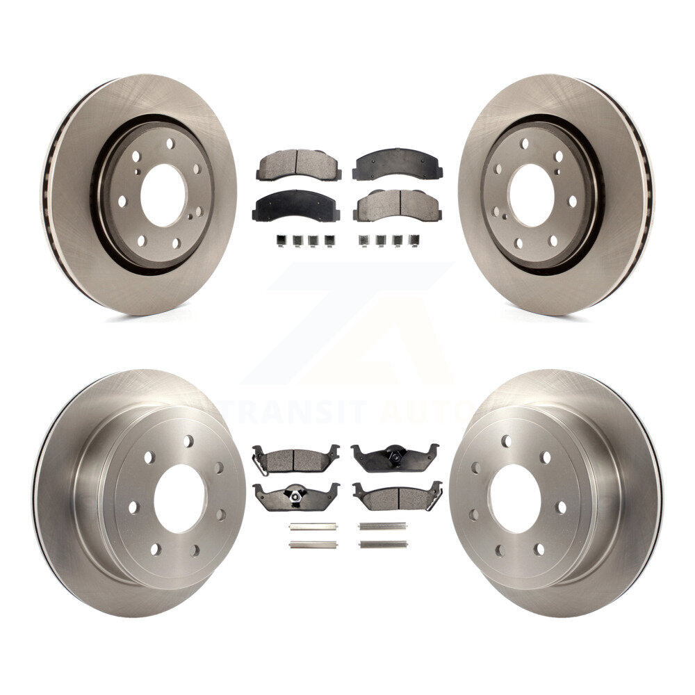 [Front+Rear] 10-11 Ford F-150 With 7 Lug Wheels Premium OE Brake Rotors & Ceramic Pads Kit For Max Braking