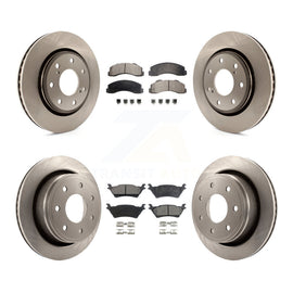 [Front+Rear] 12-14 Ford F-150 With 7 Lug Wheels Premium OE Brake Rotors & Ceramic Pads Kit For Max Braking