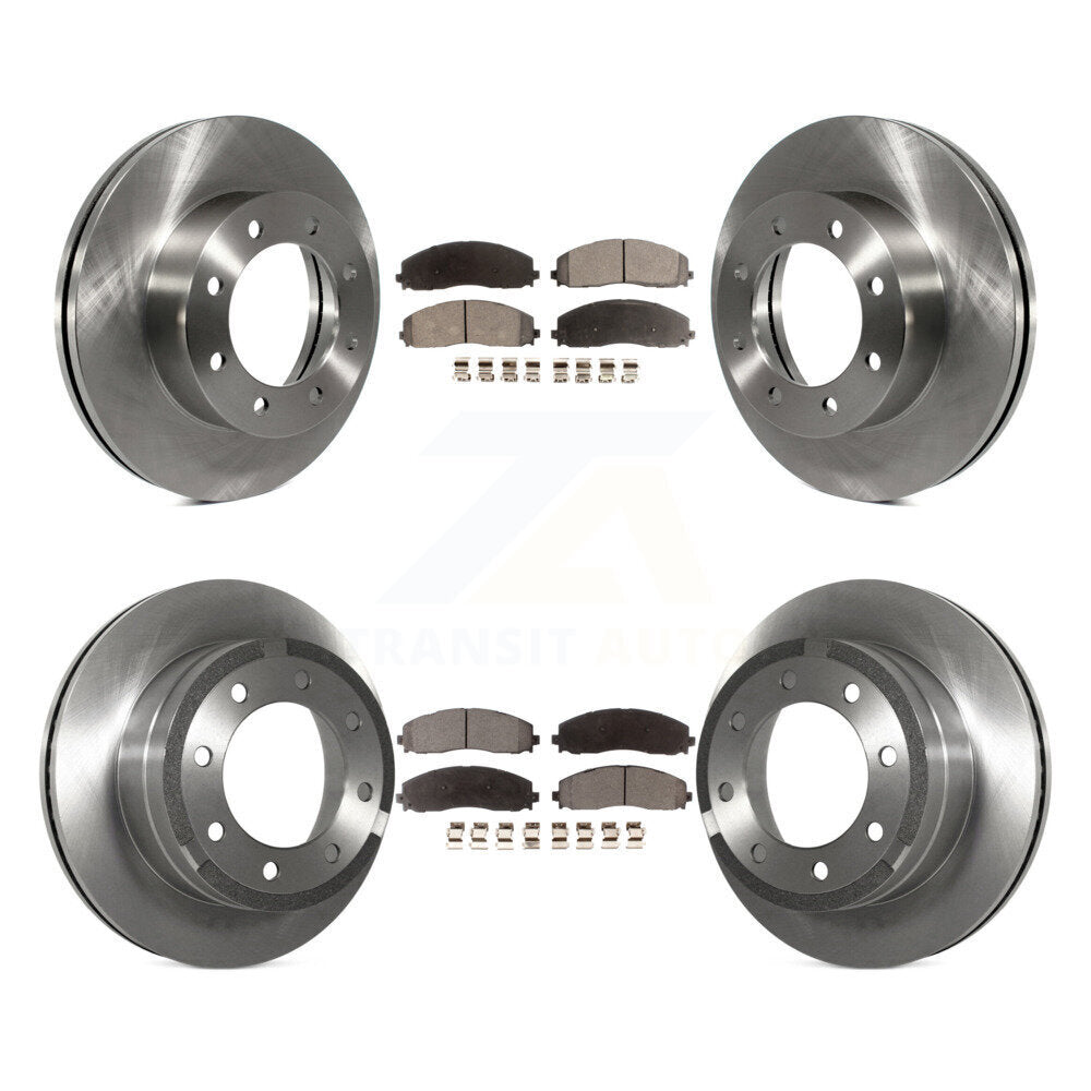 Front Rear Disc Brake Rotors Ceramic Pad Kit For Ford F-250 Super Duty F-350 4WD