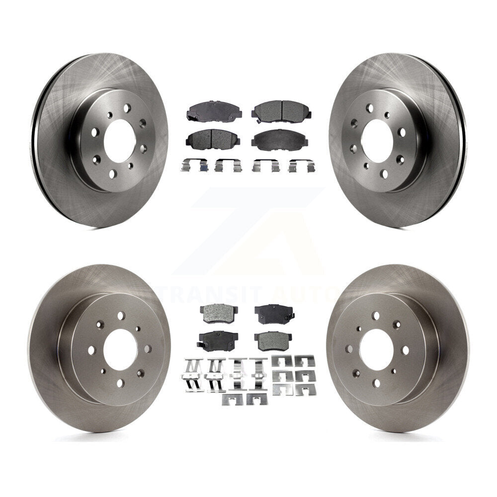 Front Rear Disc Brake Rotors And Ceramic Pads Kit For Honda Civic Acura EL