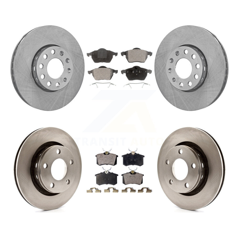 Front Rear Brake Rotors Ceramic Pad Kit For 2002 Volkswagen Passat AWD with 4.0L