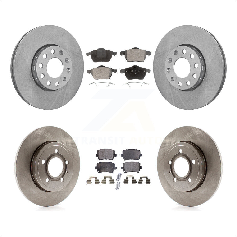 Front Rear Disc Brake Rotors And Ceramic Pads Kit For 2005-2006 Audi A4 Quattro