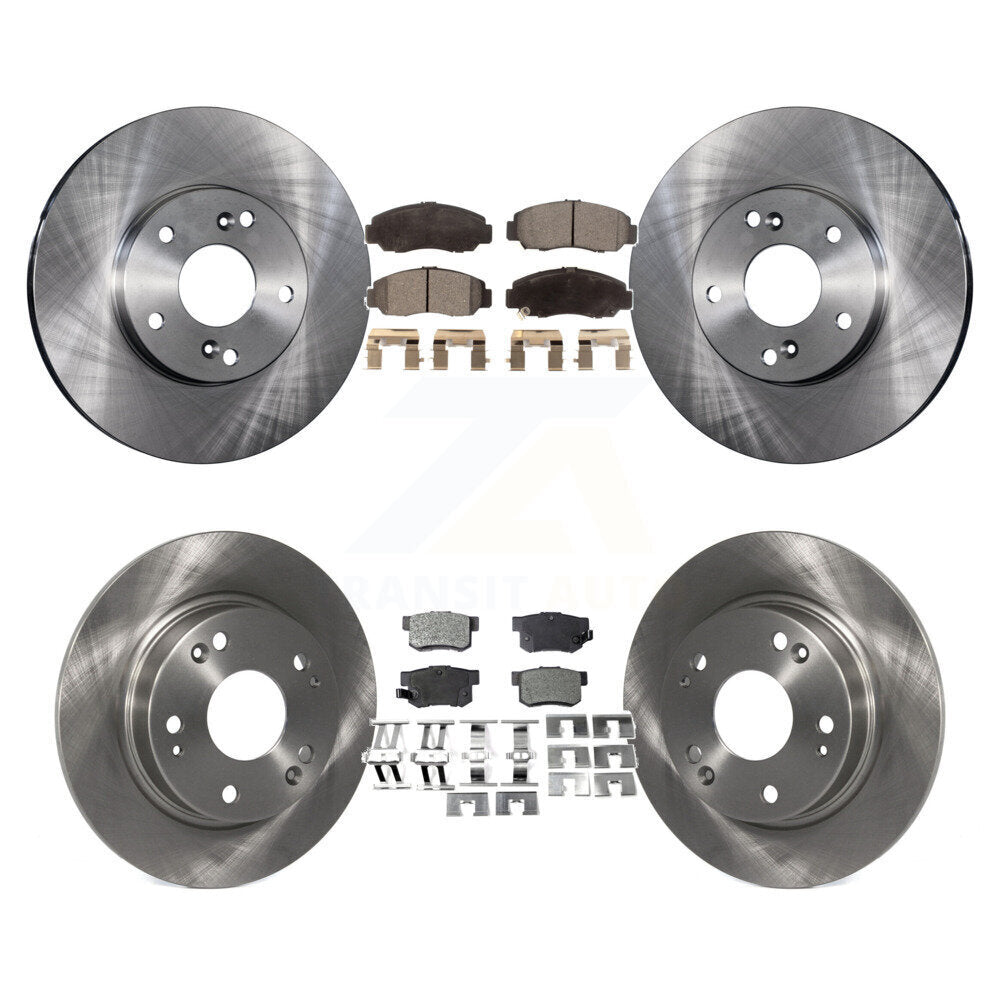 Front Rear Disc Brake Rotors And Ceramic Pads Kit For Acura CSX