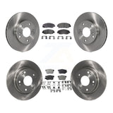 Front Rear Disc Brake Rotors And Ceramic Pads Kit For Honda Civic