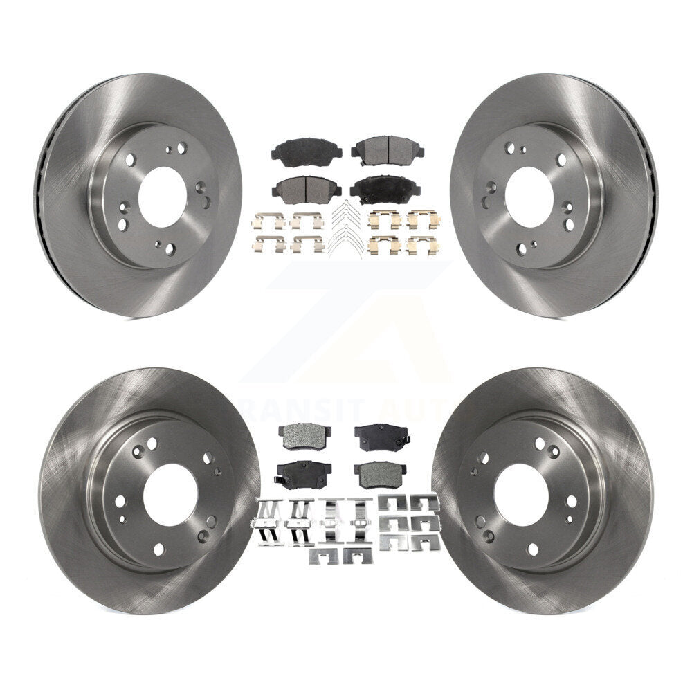 Front Rear Disc Brake Rotors And Ceramic Pads Kit For Honda Civic