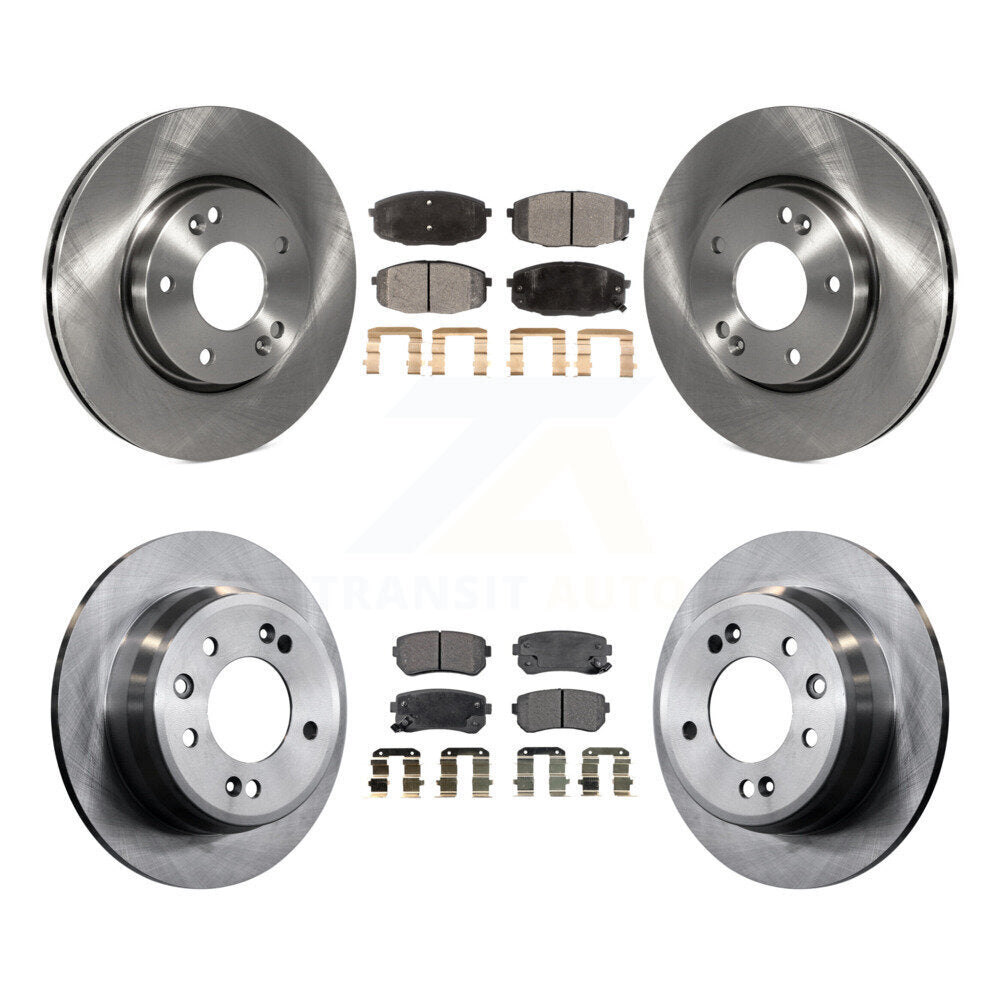 Front Rear Disc Brake Rotors And Ceramic Pads Kit For Hyundai Elantra
