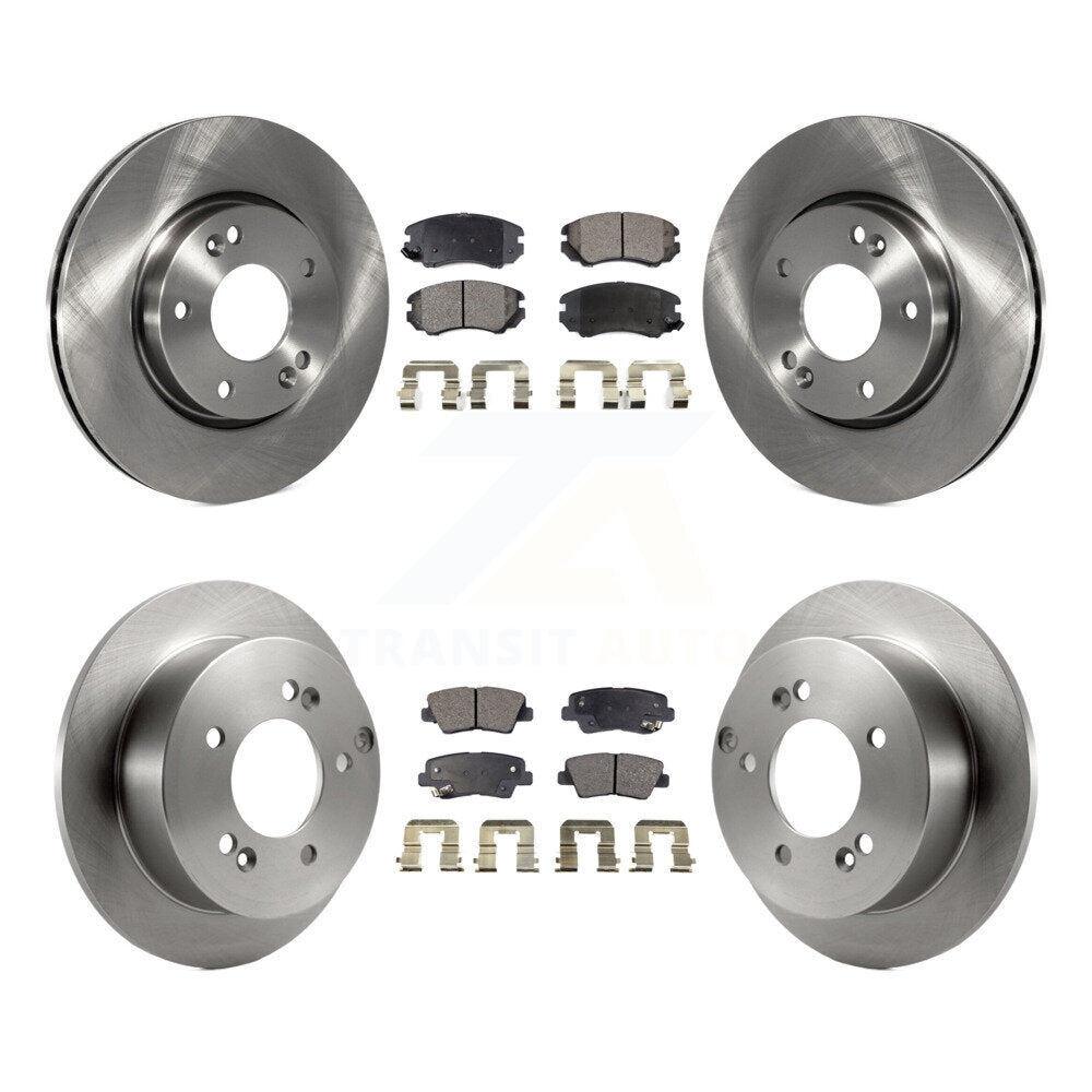 Front Rear Disc Brake Rotors And Ceramic Pads Kit For Hyundai Sonata 2.4L