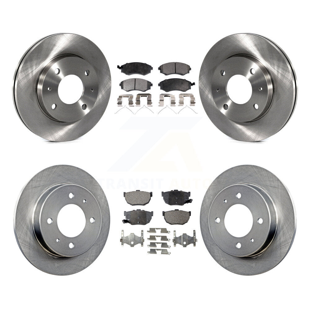 Front Rear Disc Brake Rotors And Ceramic Pads Kit For Hyundai Elantra