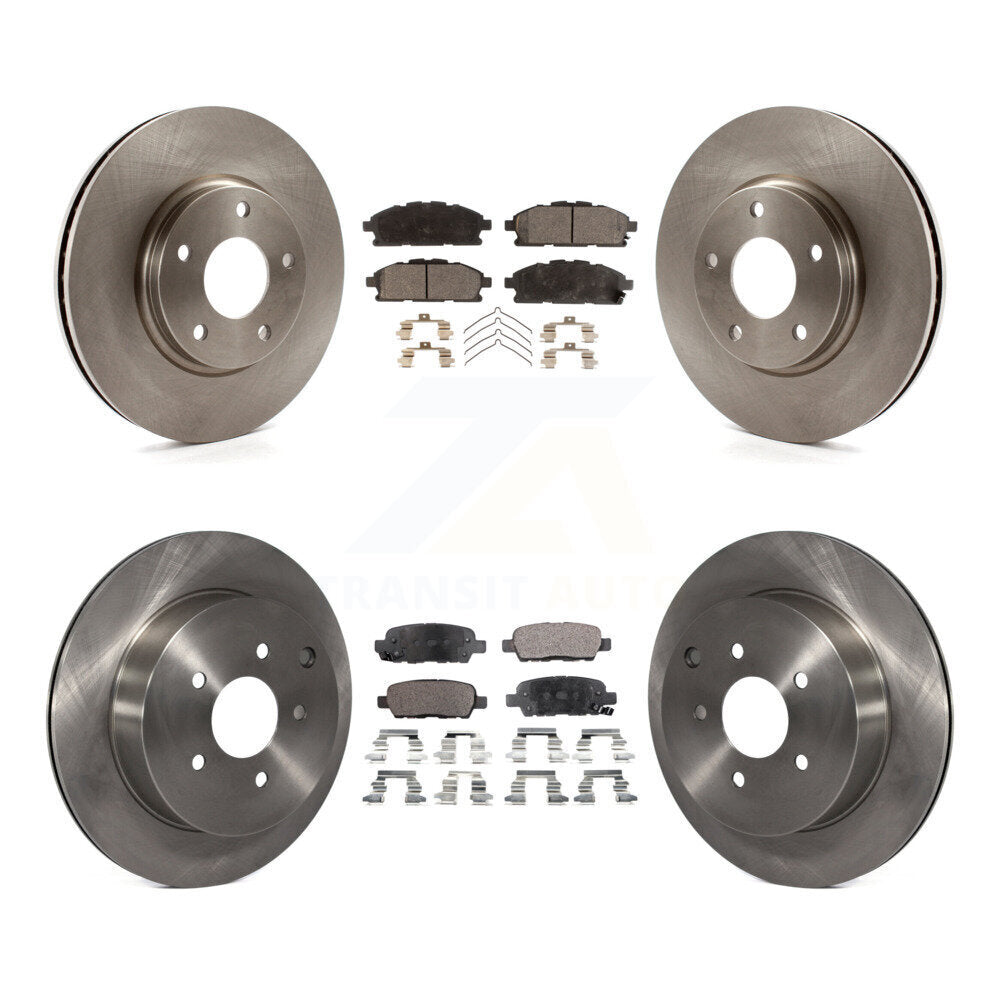 [Front+Rear] 2011-2017 Nissan Quest Premium OE Brake Rotors & Ceramic Pads Kit For Max Braking
