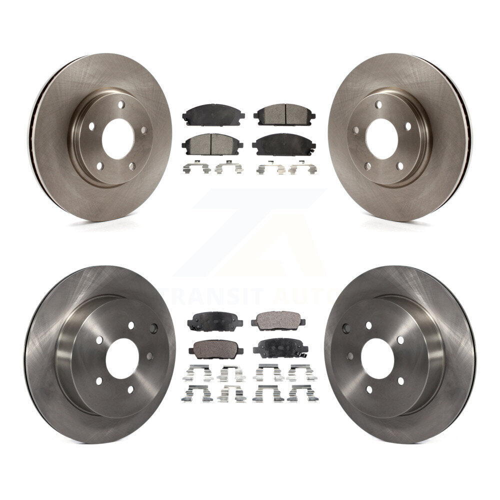 [Front+Rear] 2004-2009 Nissan Quest Premium OE Brake Rotors & Ceramic Pads Kit For Max Braking