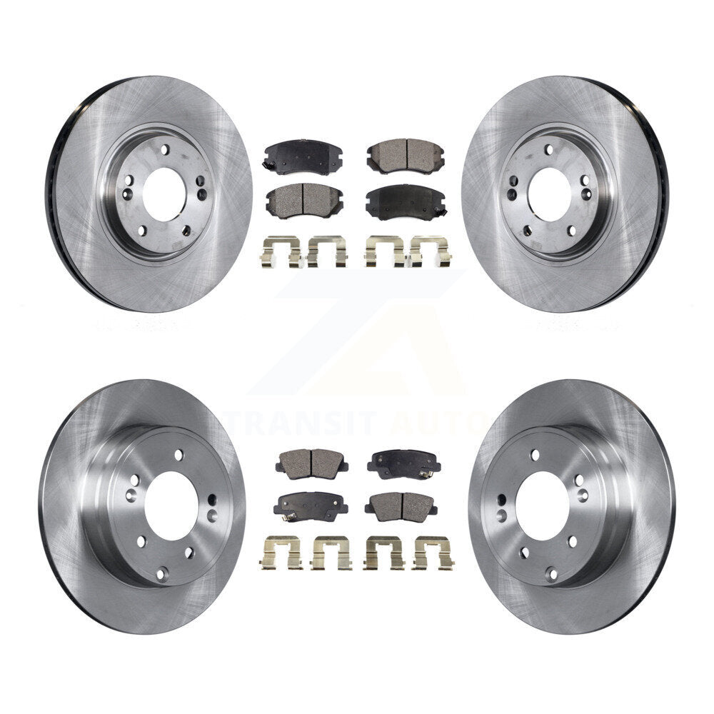 Front Rear Disc Brake Rotors And Ceramic Pads Kit For 2010-2011 Hyundai Azera