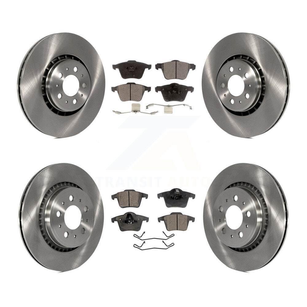 Front Rear Brake Rotors Ceramic Pad Kit For Volvo XC90 With 336mm Diameter Rotor