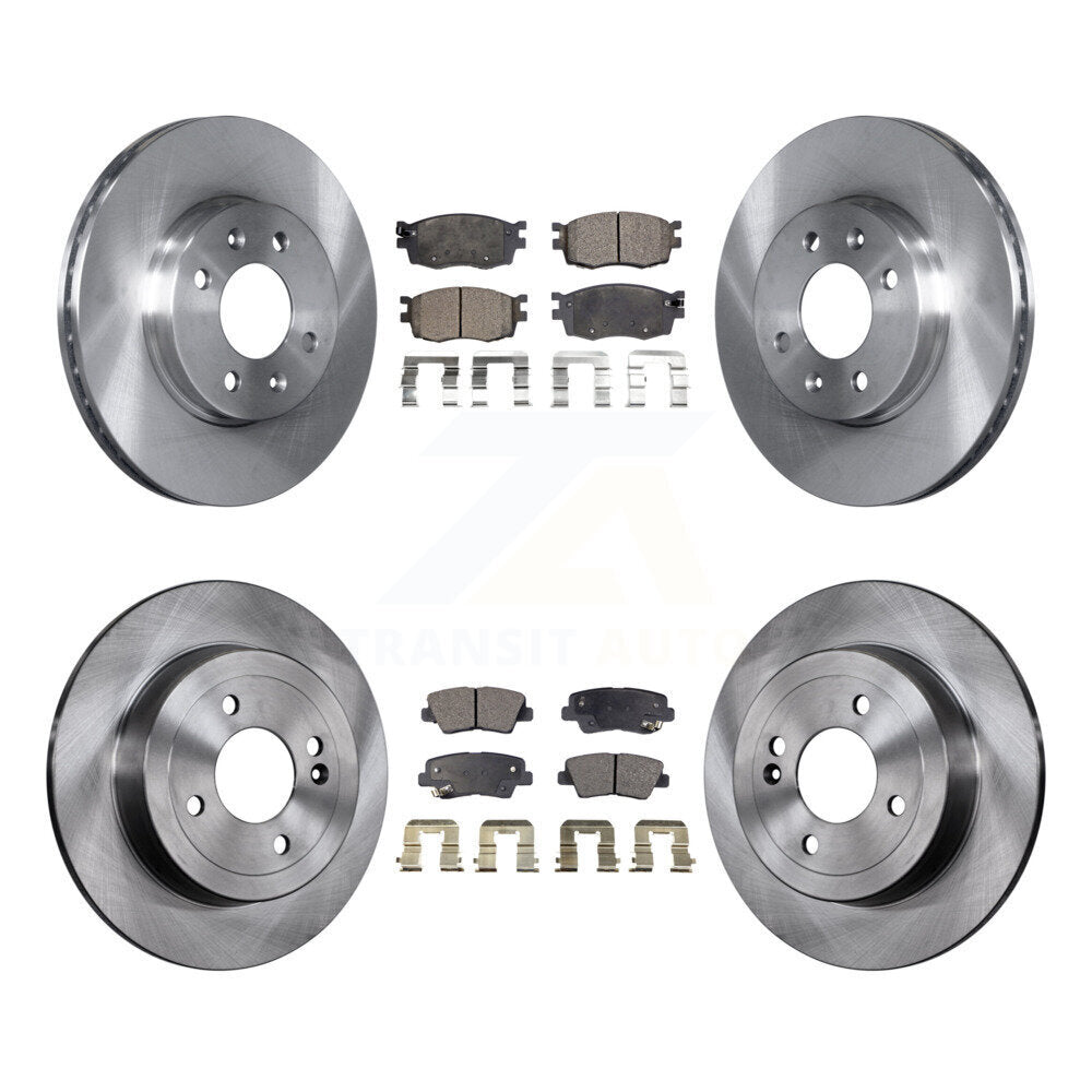 [Front+Rear] 2011 Hyundai Accent Premium OE Brake Rotors & Ceramic Pads Kit For Max Braking