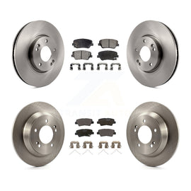 Front Rear Brake Rotor & Ceramic Pad Kit For Kia Rondo With Manual Parking