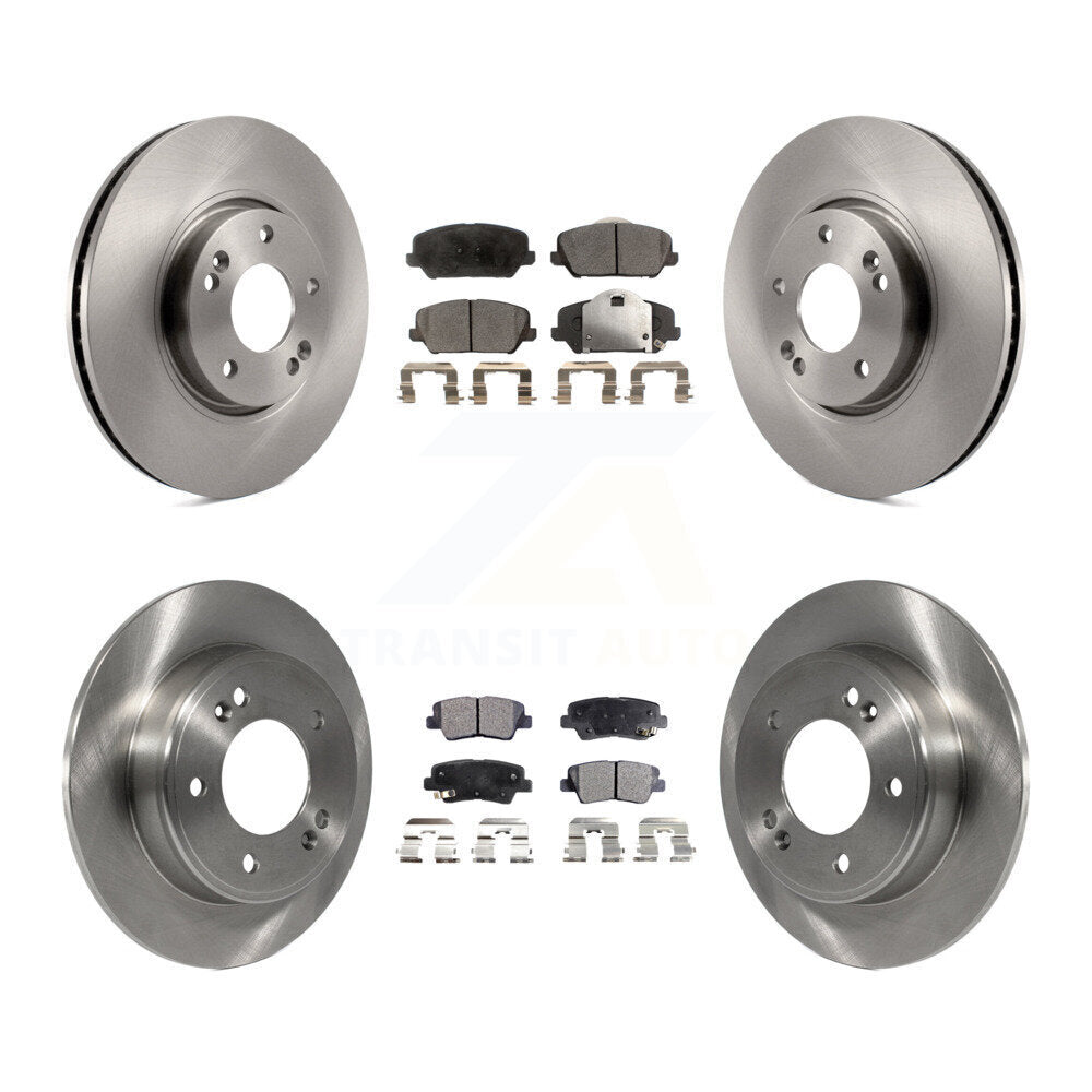 Front Rear Disc Brake Rotors And Ceramic Pads Kit For Kia Forte Forte5 Koup