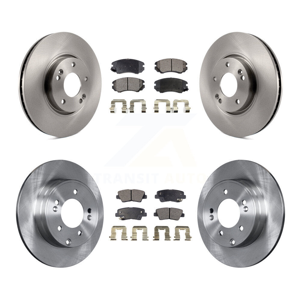 Front Rear Disc Brake Rotors And Ceramic Pads Kit For Hyundai Sonata 3.3L