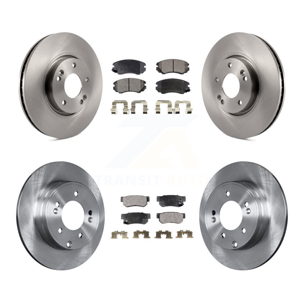 Front Rear Disc Brake Rotors And Ceramic Pads Kit For Hyundai Sonata 3.3L