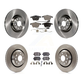 Front Rear Disc Brake Rotors Ceramic Pad Kit For Volkswagen Passat CC Golf R R32