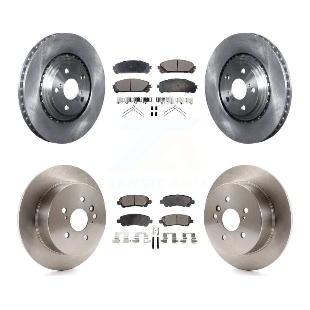 [Front+Rear] 2008-2013 Toyota Highlander Premium OE Brake Rotors & Ceramic Pads Kit For Max Braking