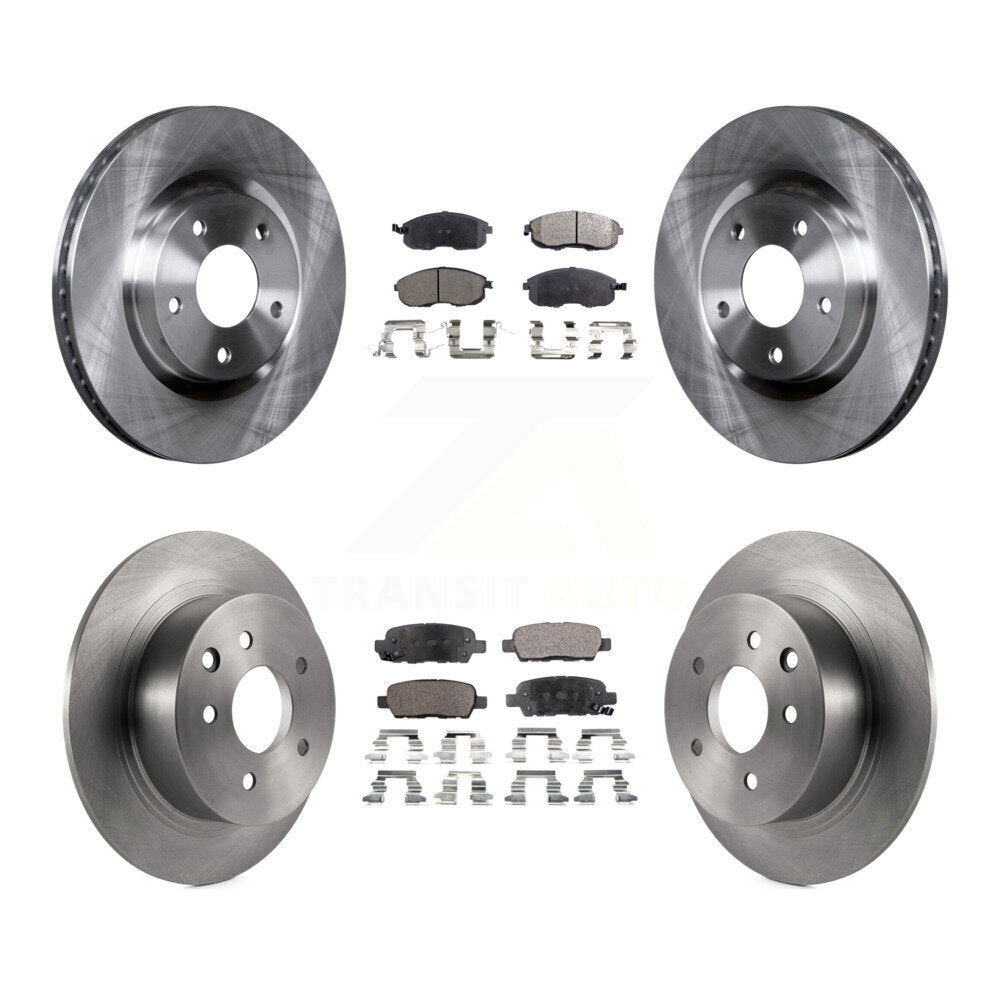 [Front+Rear] 2007-2012 Nissan Sentra SE-R Premium OE Brake Rotors & Ceramic Pads Kit For Max Braking