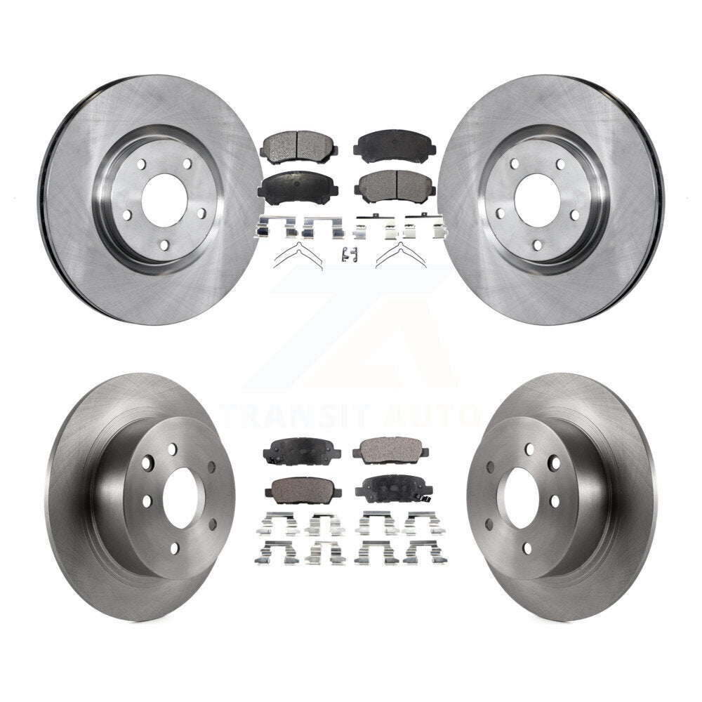 [Front+Rear] 2007-2012 Nissan Sentra SE-R Spec V Premium OE Brake Rotors & Ceramic Pads Kit For Max Braking