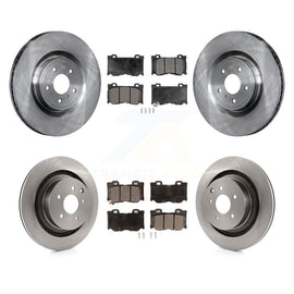 Front Rear Disc Brake Rotor & Ceramic Pad Kit For INFINITI G37 Nissan 370Z Q60 Z