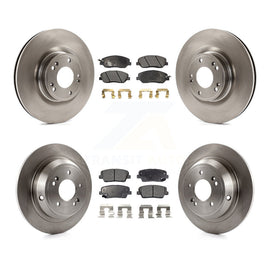 Front Rear Disc Brake Rotors And Ceramic Pads Kit For Hyundai Genesis 3.8L