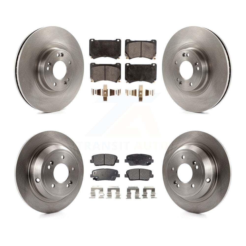 Front Rear Disc Brake Rotors And Ceramic Pads Kit For Hyundai Genesis 4.6L