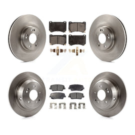 Front Rear Disc Brake Rotors And Ceramic Pads Kit For Hyundai Genesis 4.6L