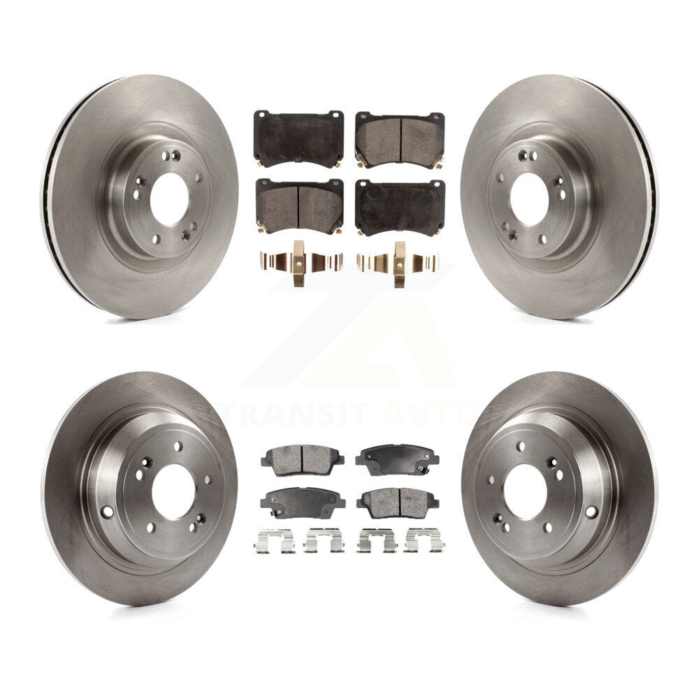 Front Rear Disc Brake Rotors And Ceramic Pads Kit For Hyundai Genesis