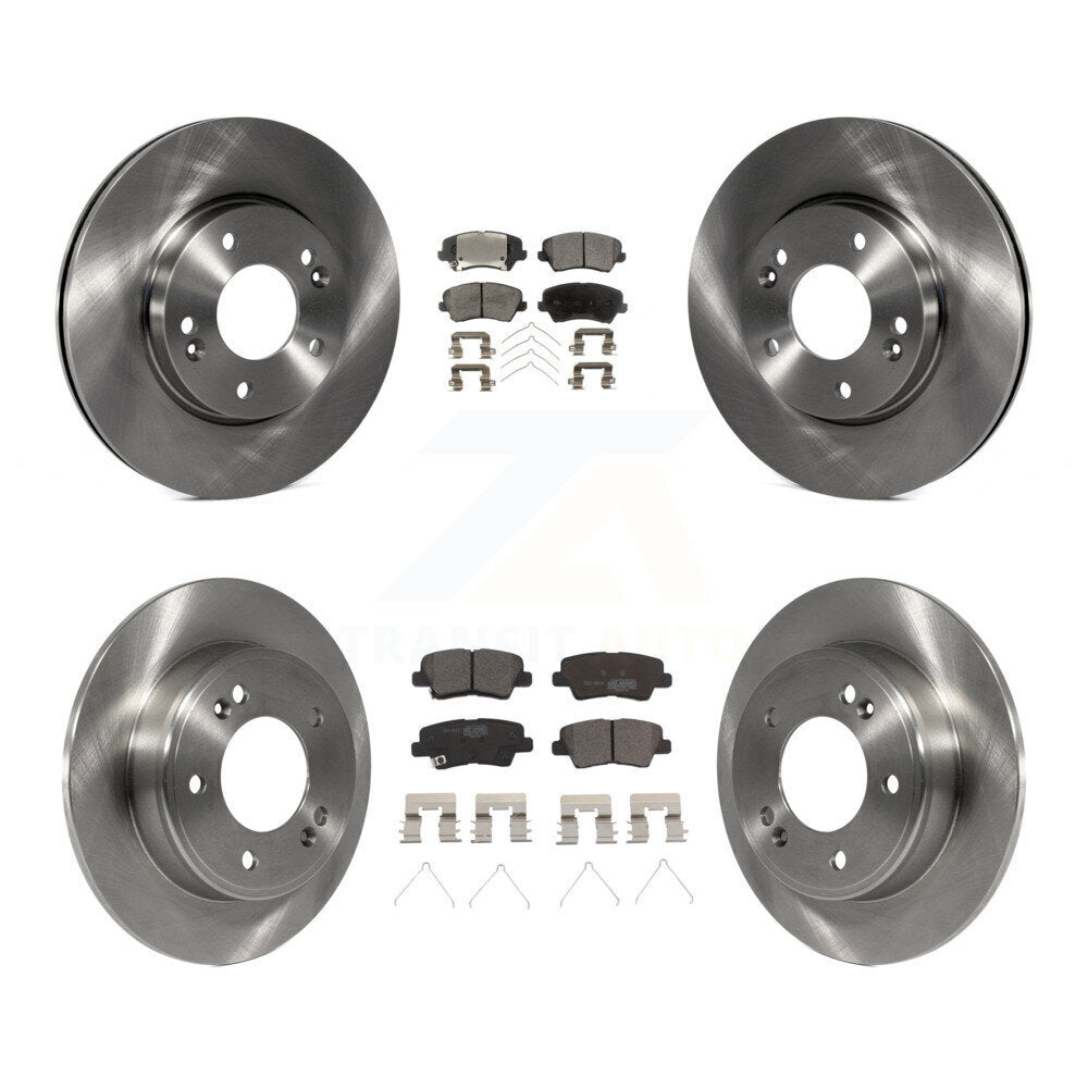 Front Rear Disc Brake Rotors And Ceramic Pad Kit For Hyundai Veloster Elantra GT