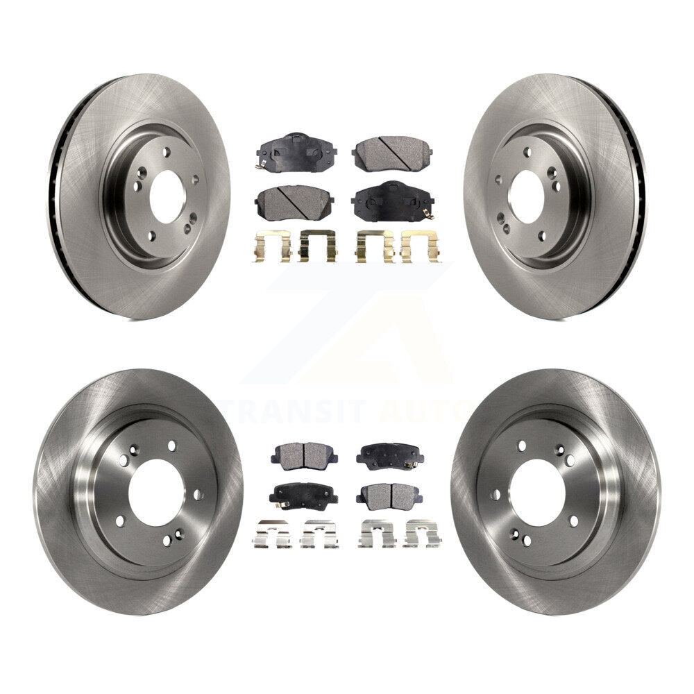 Front Rear Disc Brake Rotor & Ceramic Pad Kit For 2015 Hyundai Sonata GAS engine