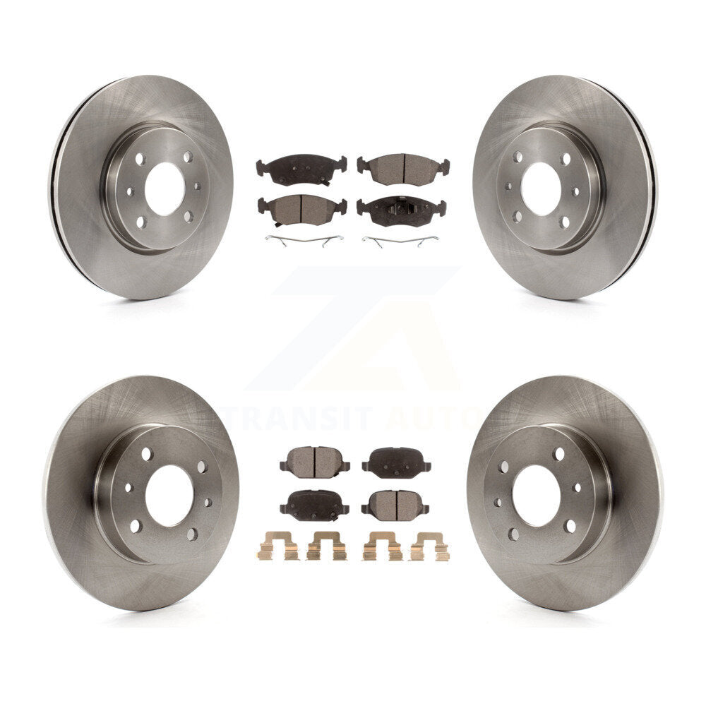 Front Rear Disc Brake Rotors And Ceramic Pads Kit For Fiat 500