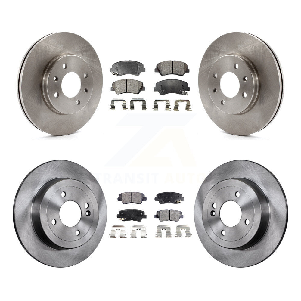 Front Rear Disc Brake Rotors And Ceramic Pads Kit For Hyundai Accent Kia Rio