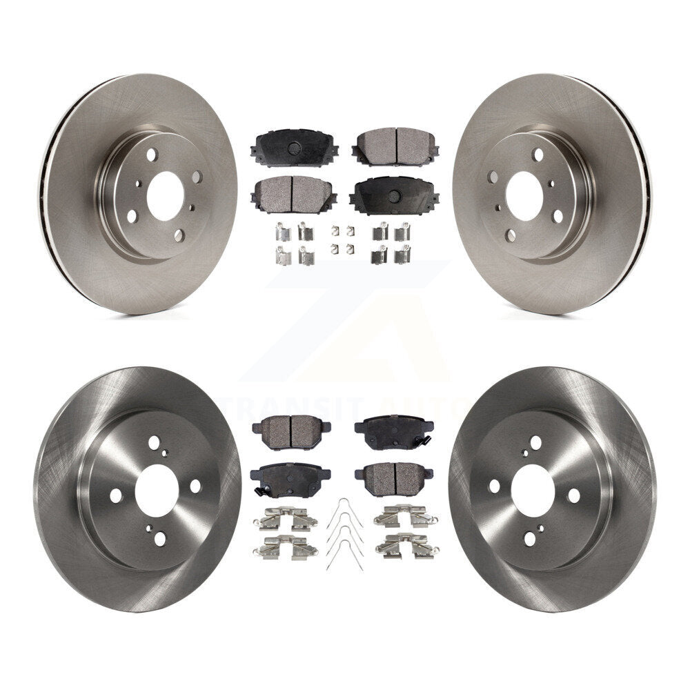 Front Rear Disc Brake Rotors And Ceramic Pads Kit For Toyota Yaris