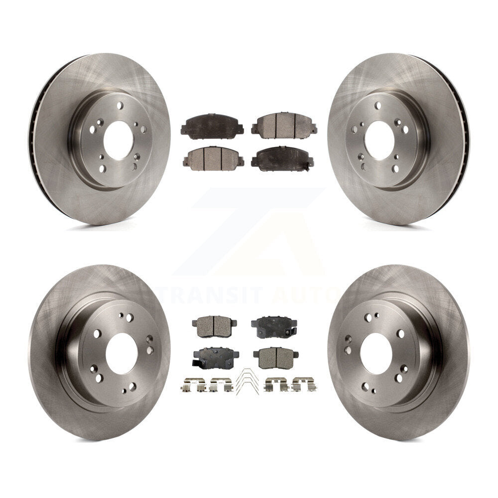Front Rear Disc Brake Rotors And Ceramic Pads Kit For Honda Accord