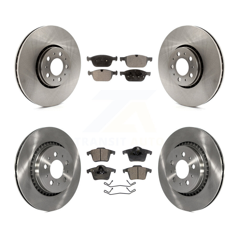 Front Rear Brake Rotors Ceramic Pad Kit For Volvo XC90 With 328mm Diameter Rotor