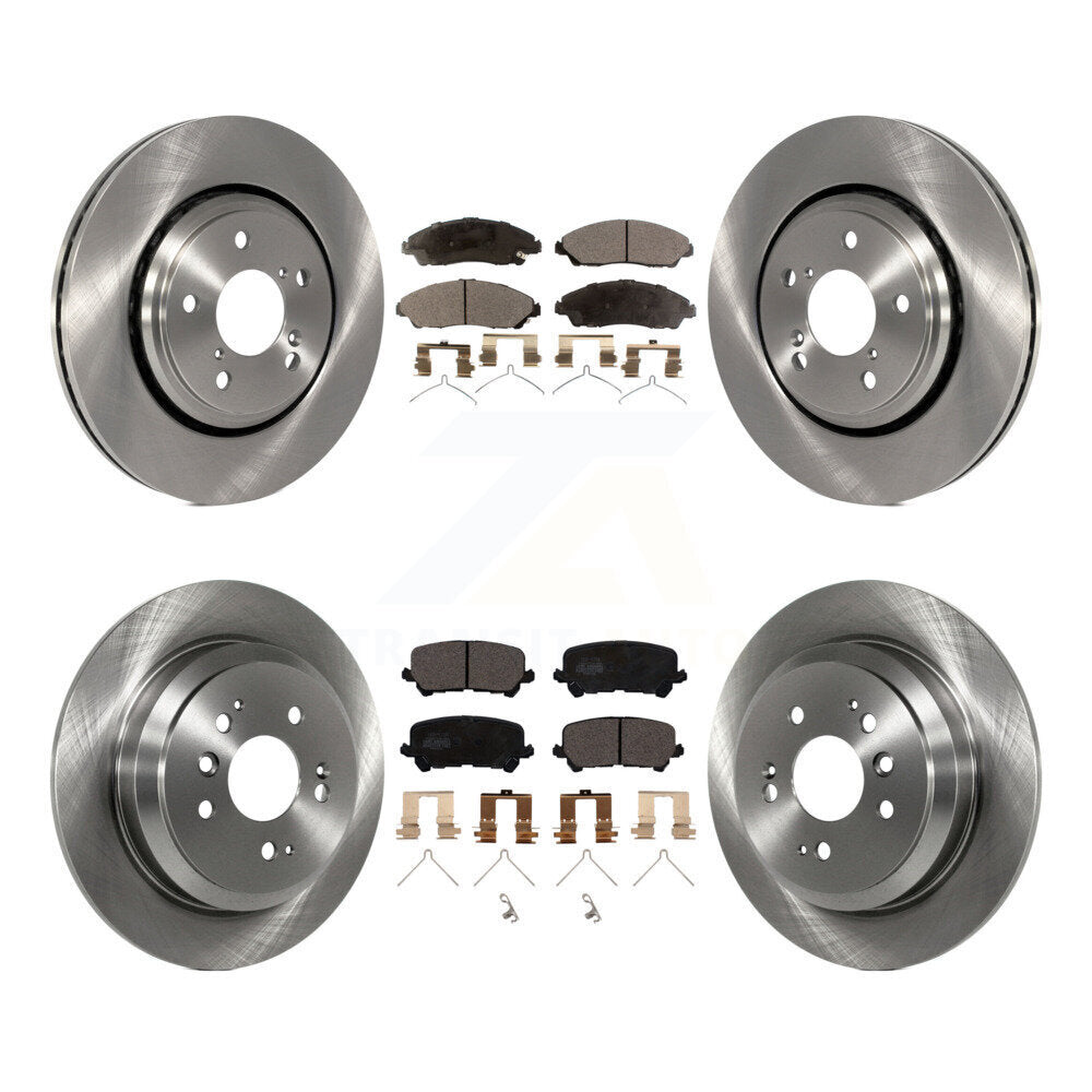 Front Rear Disc Brake Rotors And Ceramic Pads Kit For Honda Pilot Ridgeline
