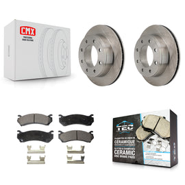 Rear Brake Rotor & Ceramic Pad Kit For Chevrolet Silverado 2500 HD GMC Sierra H2