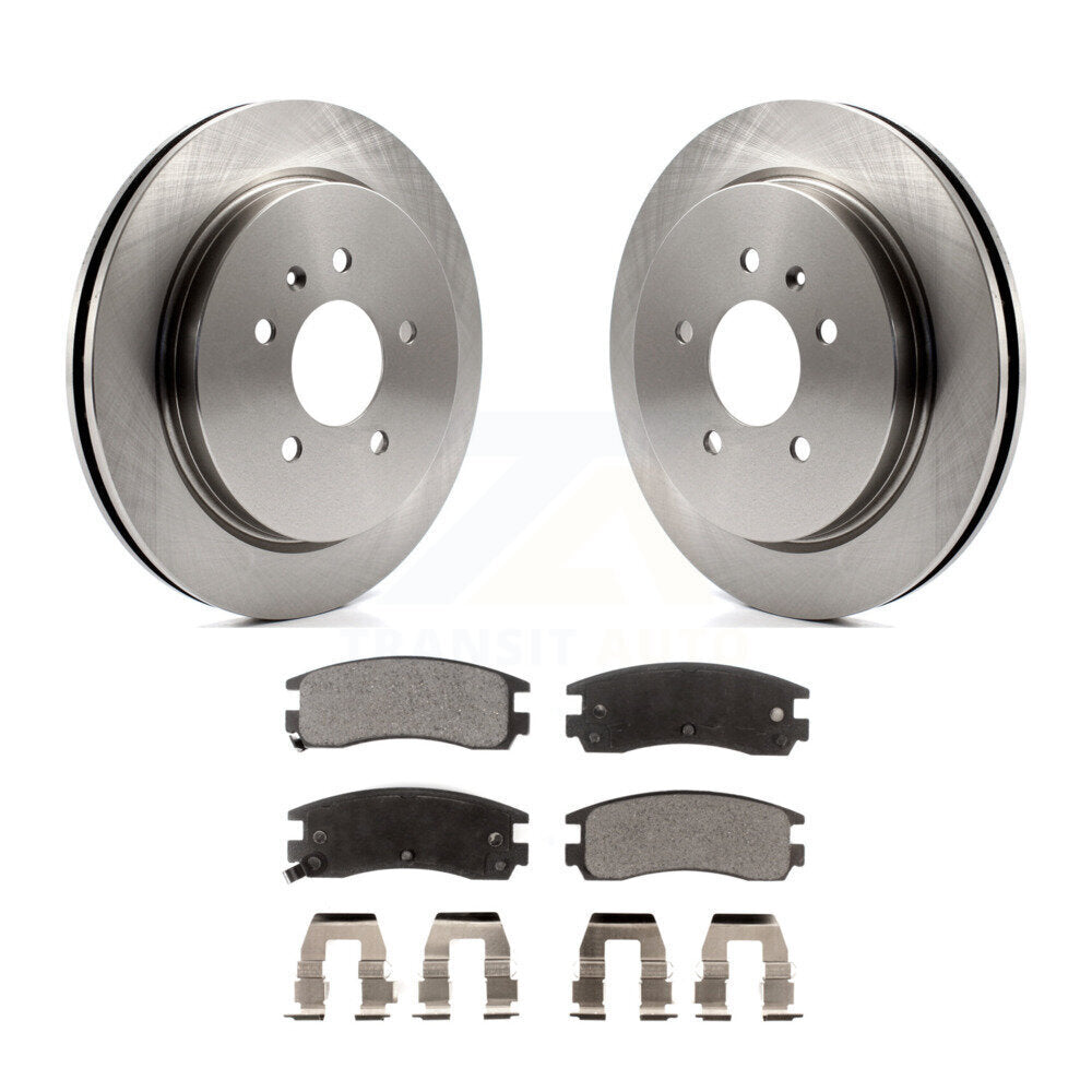 Rear Brake Rotors & Ceramic Pad Kit For 03-04 Cadillac Seville With Vented Rotor