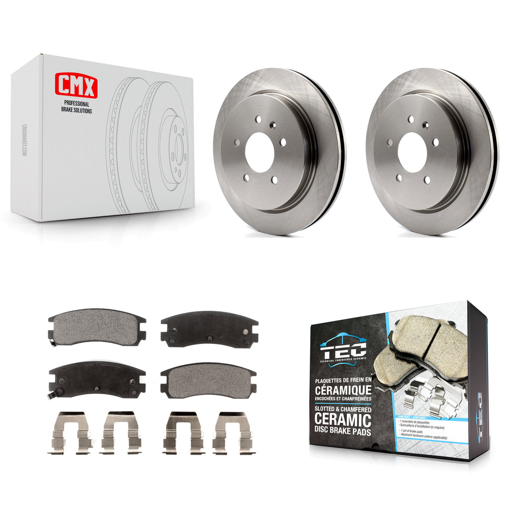 [Rear] 03-04 Cadillac Seville With Vented Rotor Premium OE Brake Rotors & Ceramic Pads Kit For Max Braking