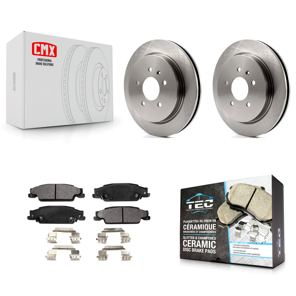 Rear Disc Brake Rotors And Ceramic Pads Kit For Cadillac CTS STS