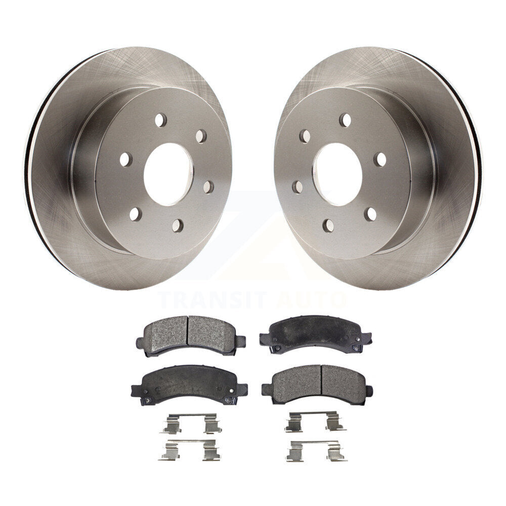 Rear Disc Brake Rotors And Ceramic Pad Kit For Chevrolet Express 2500 GMC Savana