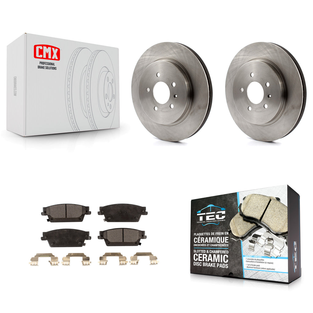 Rear Disc Brake Rotors And Ceramic Pads Kit For Cadillac STS CTS