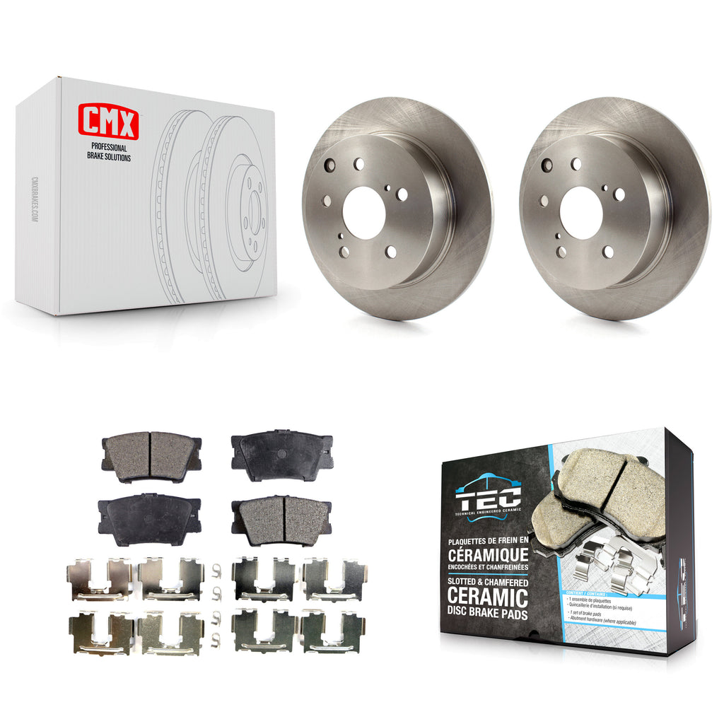 Rear Disc Brake Rotors And Ceramic Pads Kit For Toyota Matrix Pontiac Vibe