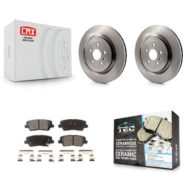 [Rear] 2015 Cadillac CTS 6.2L Premium OE Brake Rotors & Ceramic Pads Kit For Max Braking